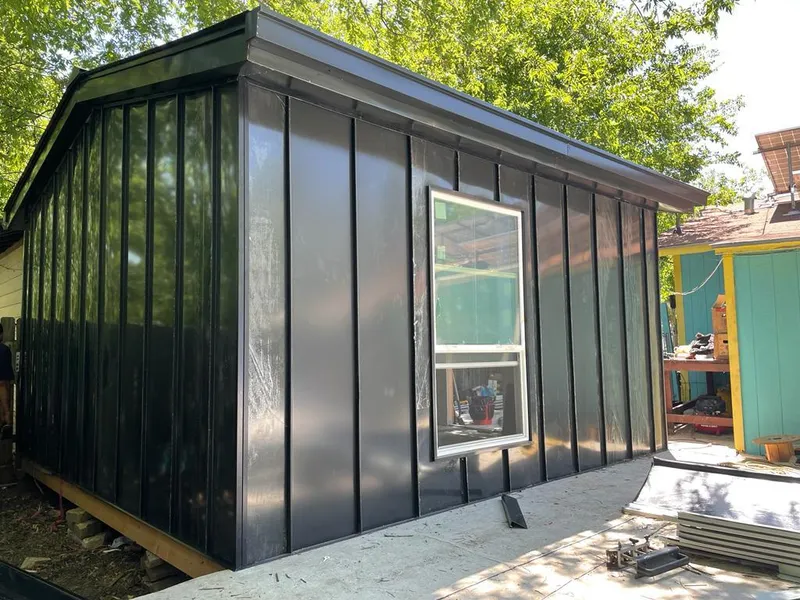 Black standing seam metal wall panels for Metal Roof Installation in Burley